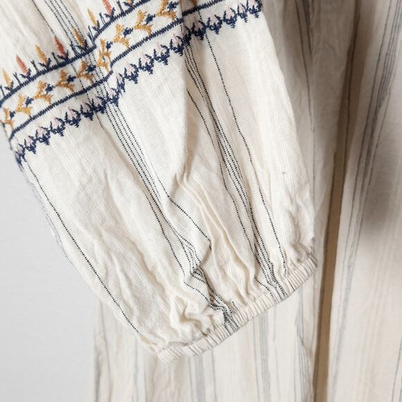 Knox Rose Women’s Dress Boho Peasant Embroidered Cotton Tassel Tie Size Medium - Picture 7 of 10